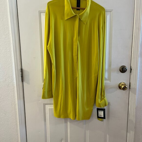 Norma Kamali Woman's Yellow NK Shirt Jumpshort Sz XL - Picture 2 of 14